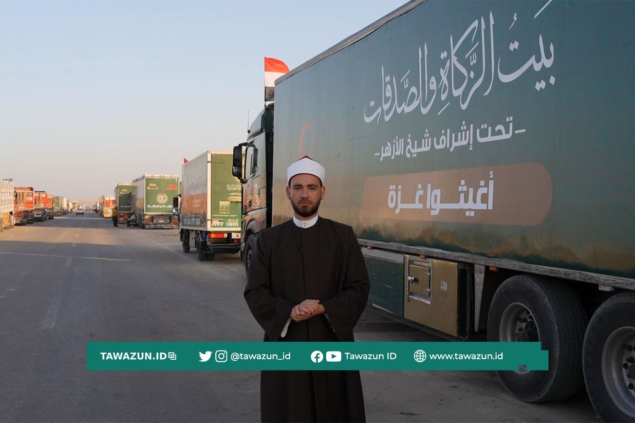 FOTO Pemberangkaan kafilah keenam menuju Gaza, Palestina. (Al-Azhar)