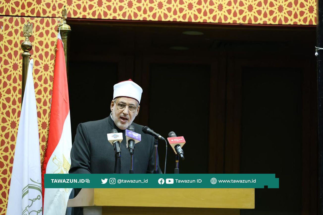 FOTO Wakilul-Azhar Syekh Muhammad Adh-Dhuwaini saat berpidato dalam forum.