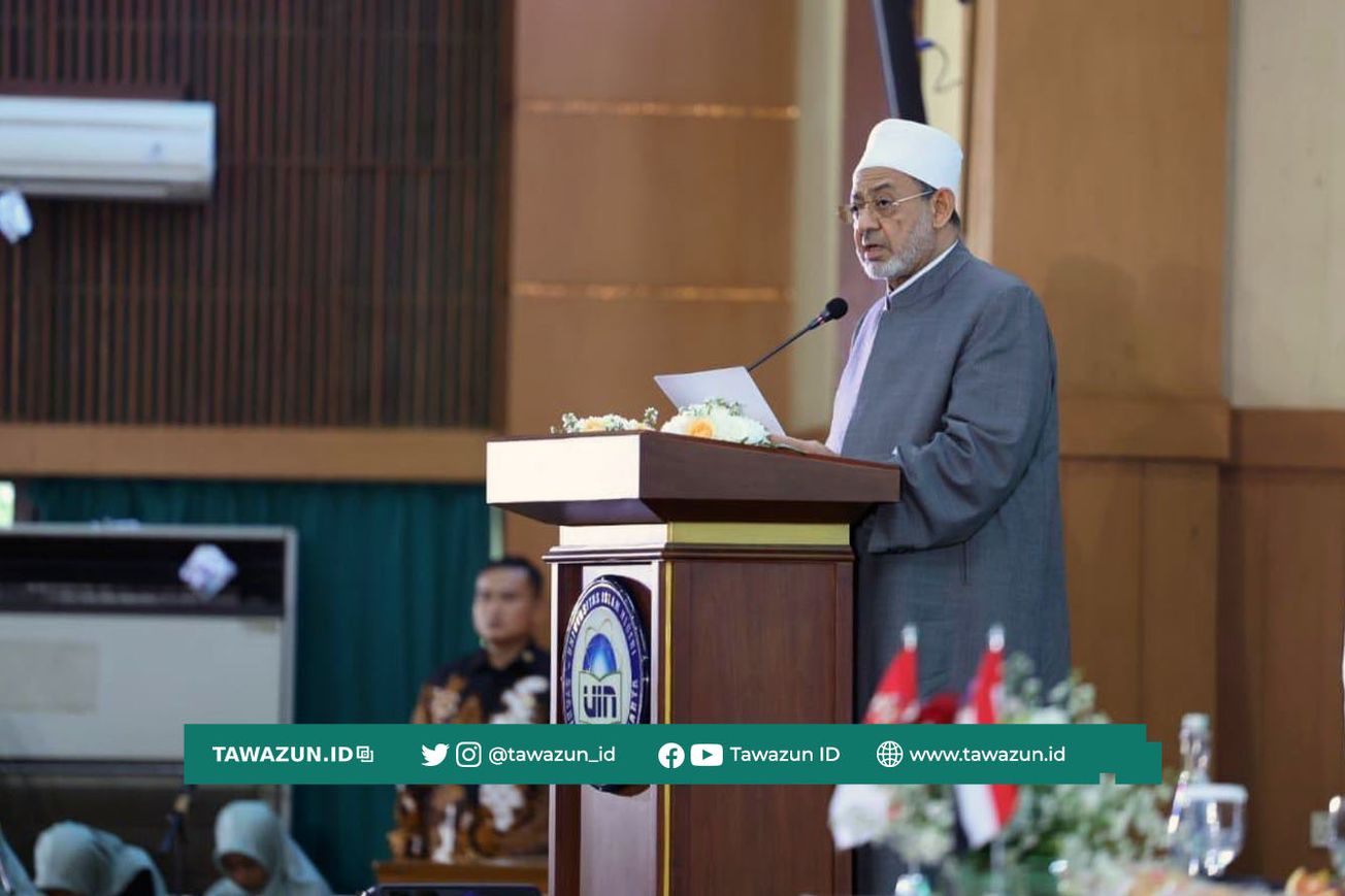 FOTO Imam Akbar Syekh Ahmad Ath-Thayyib saat pidato di UIN Syarif Hidayatullah Jakarta.