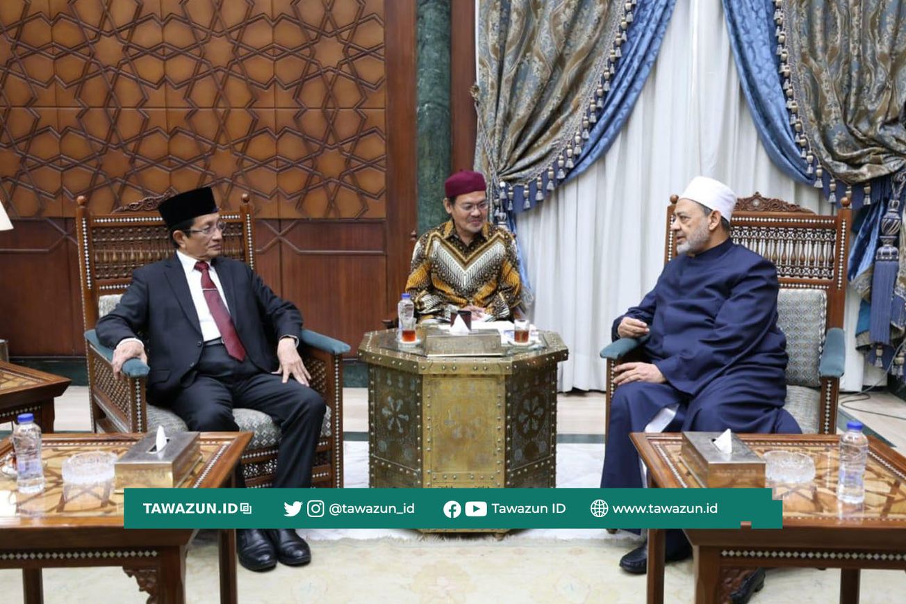 FOTO Syekh Ahmad Ath-Thayyib menerima Syekh Nasaruddin Umar di Kairo, Mesir.