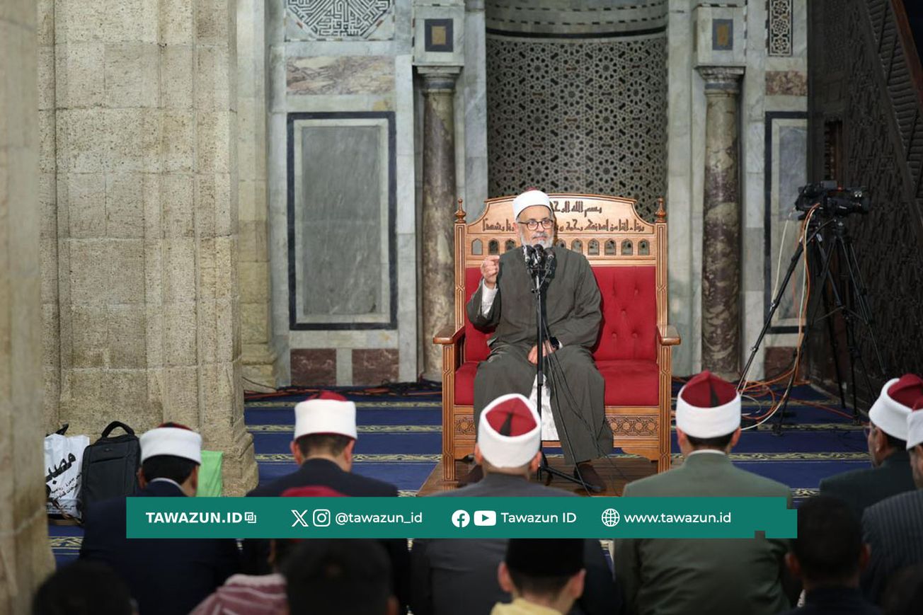 FOTO Syekh Majdi Abdulghaffar saat menyampaikan ceramah tarawih di Masjid Al-Azhar Kairo Mesir.
