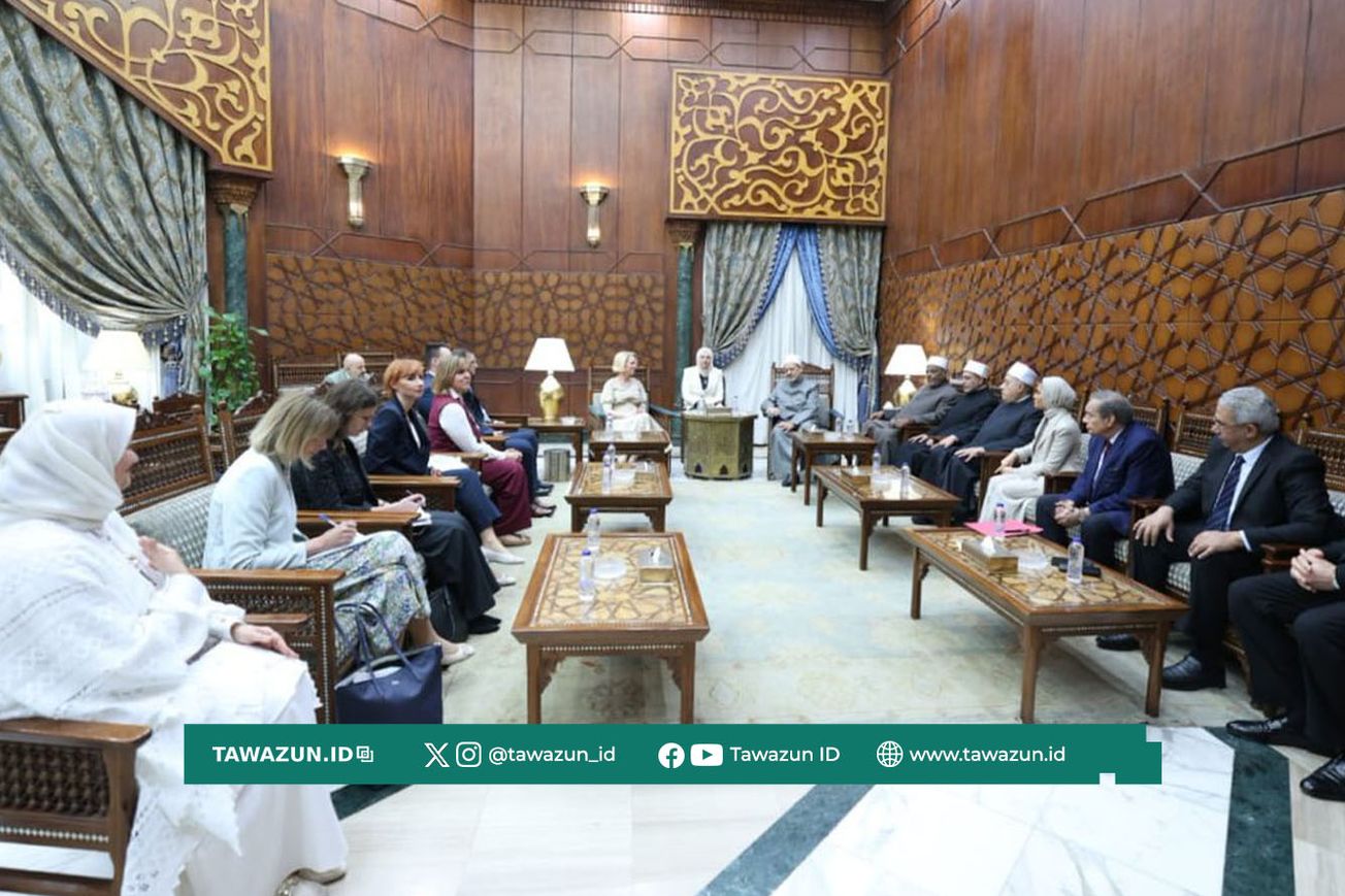 FOTO Pertemuan Imam Akbar dengan Ketua Parlemen Slovenia di Masyakhah Al-Azhar, Kairo, Mesir.