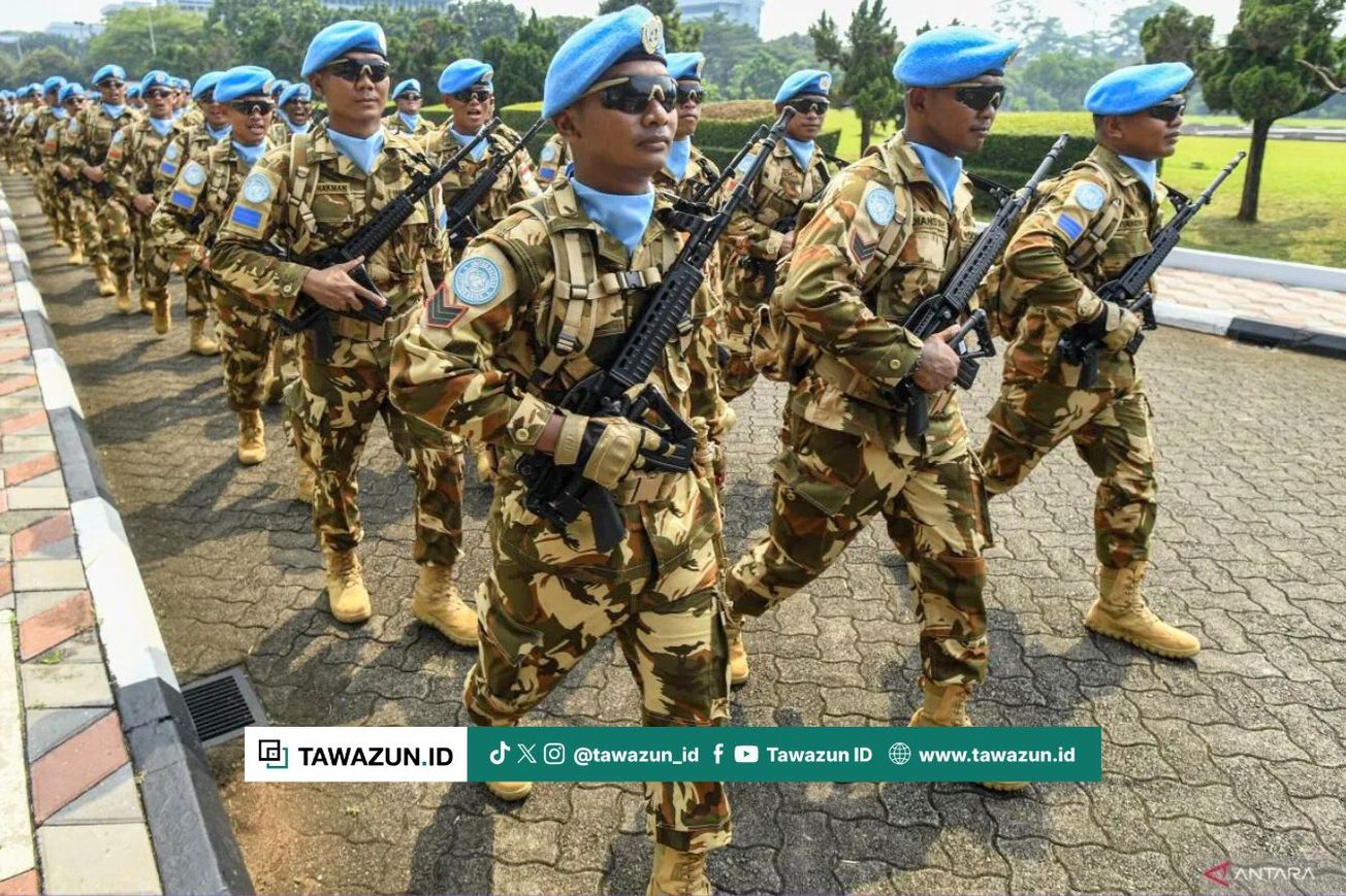 FOTO Pasukan Kontingen Garuda UNFIL 2025. (Antara Foto/Muhammad Adimaja)