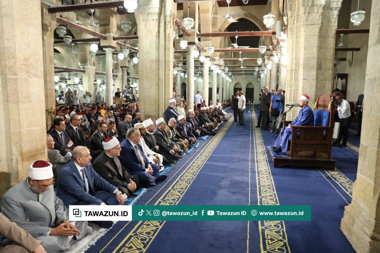 FOTO Perayaan Maulid Nabi di Masjid Al-Azhar dihadiri para ulama besar dan tokoh bangsa Mesir. (Al-Azhar)
